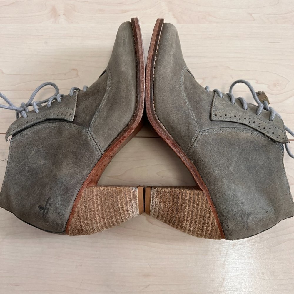 Anthropologie J Shoes Sidesaddle Lace Up Heeled Oxford Shoes Sz 37.5 - Picture 5 of 14